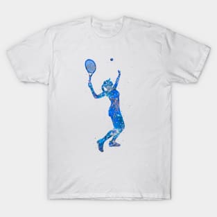 Tennis player girl blue art T-Shirt